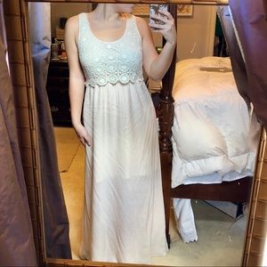 Cream crochet maxi dress
